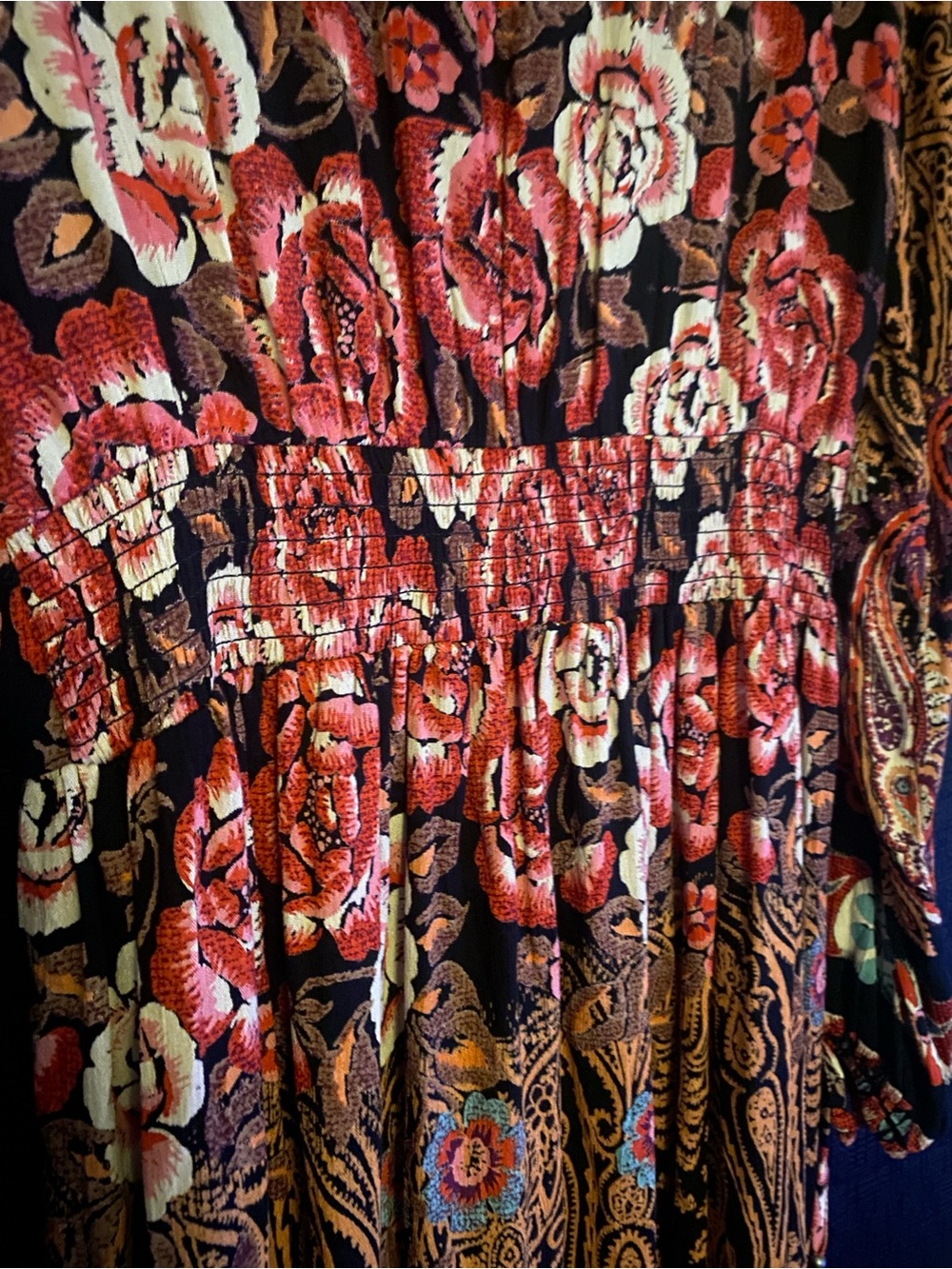 Angie - Floral Paisley Long Sleeve Maxi Duster size medium - Picture 7 of 8